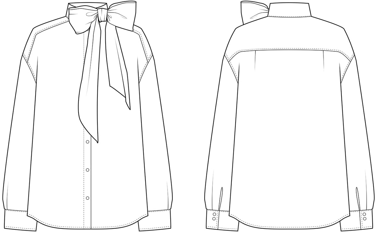 Imoverit pussy bow tie shirt