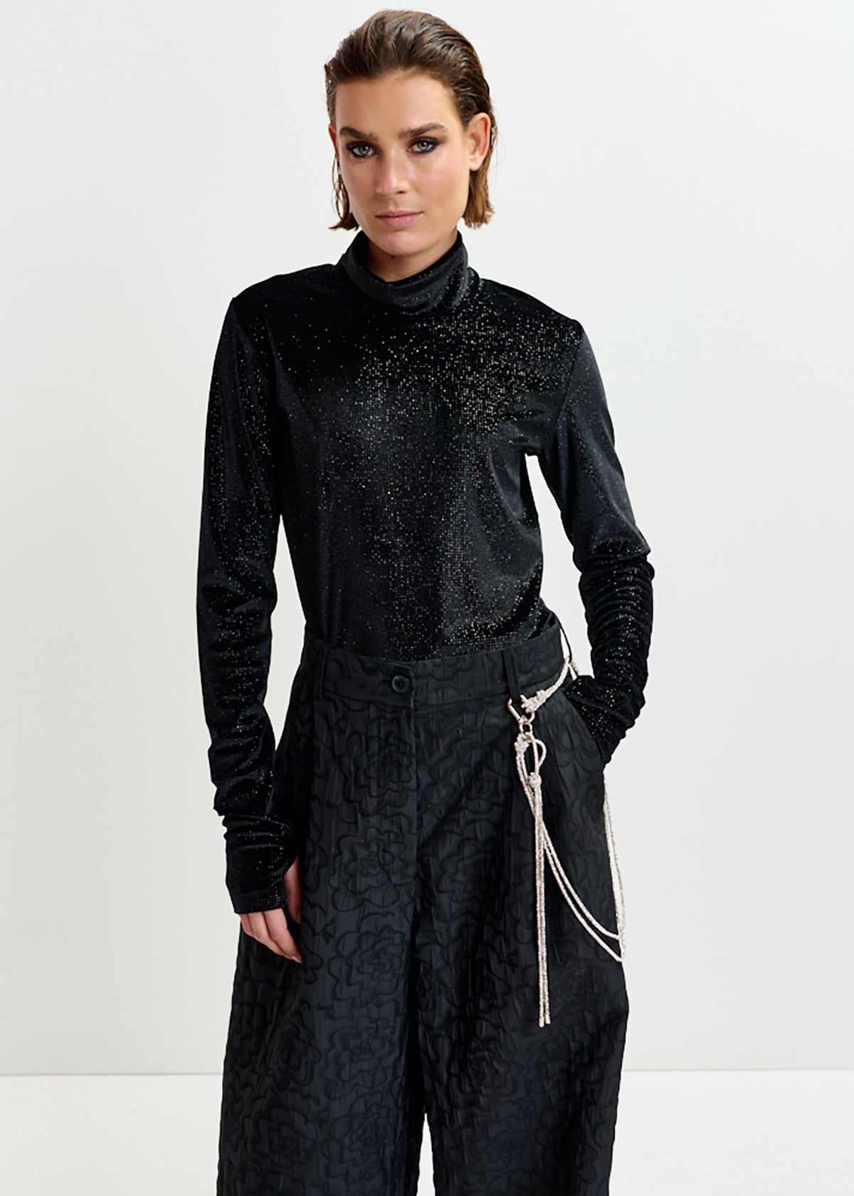 Indienne velvet jersey top