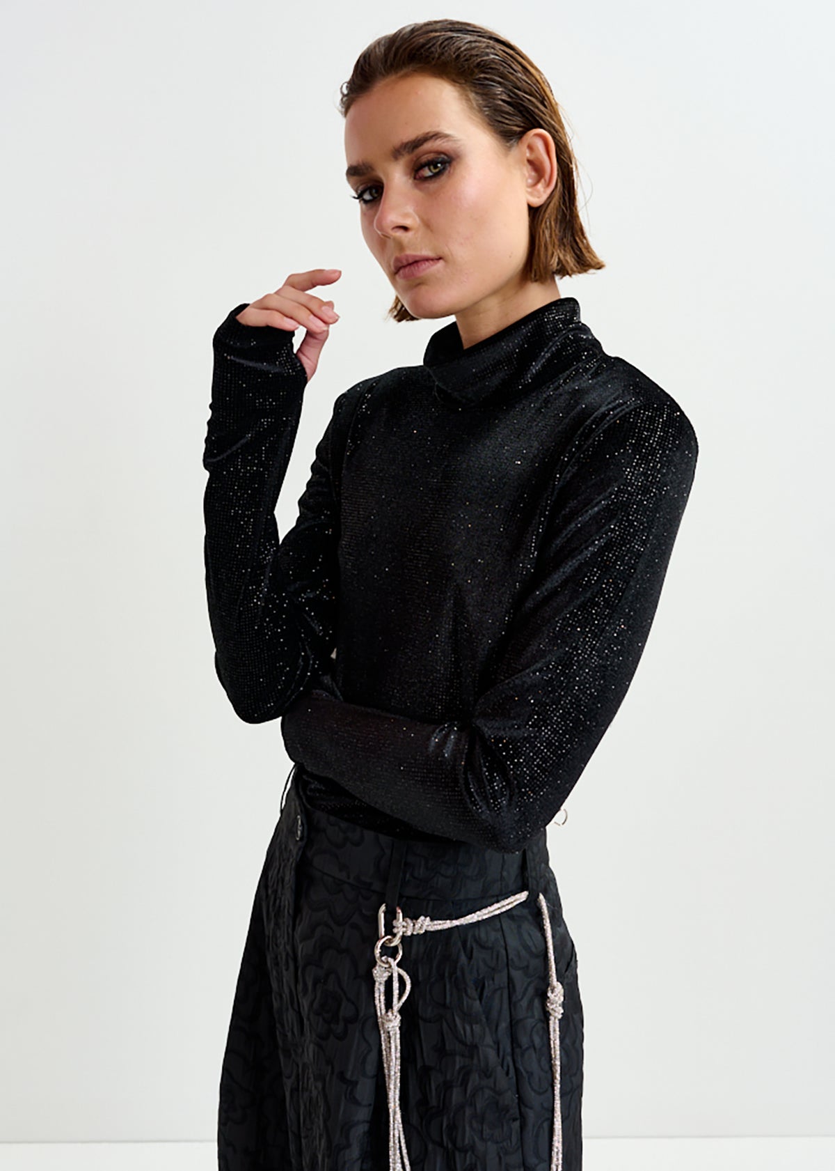 Indienne velvet jersey top