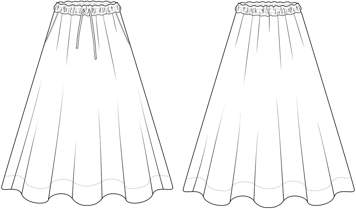 Isebel elasticated midi skirt