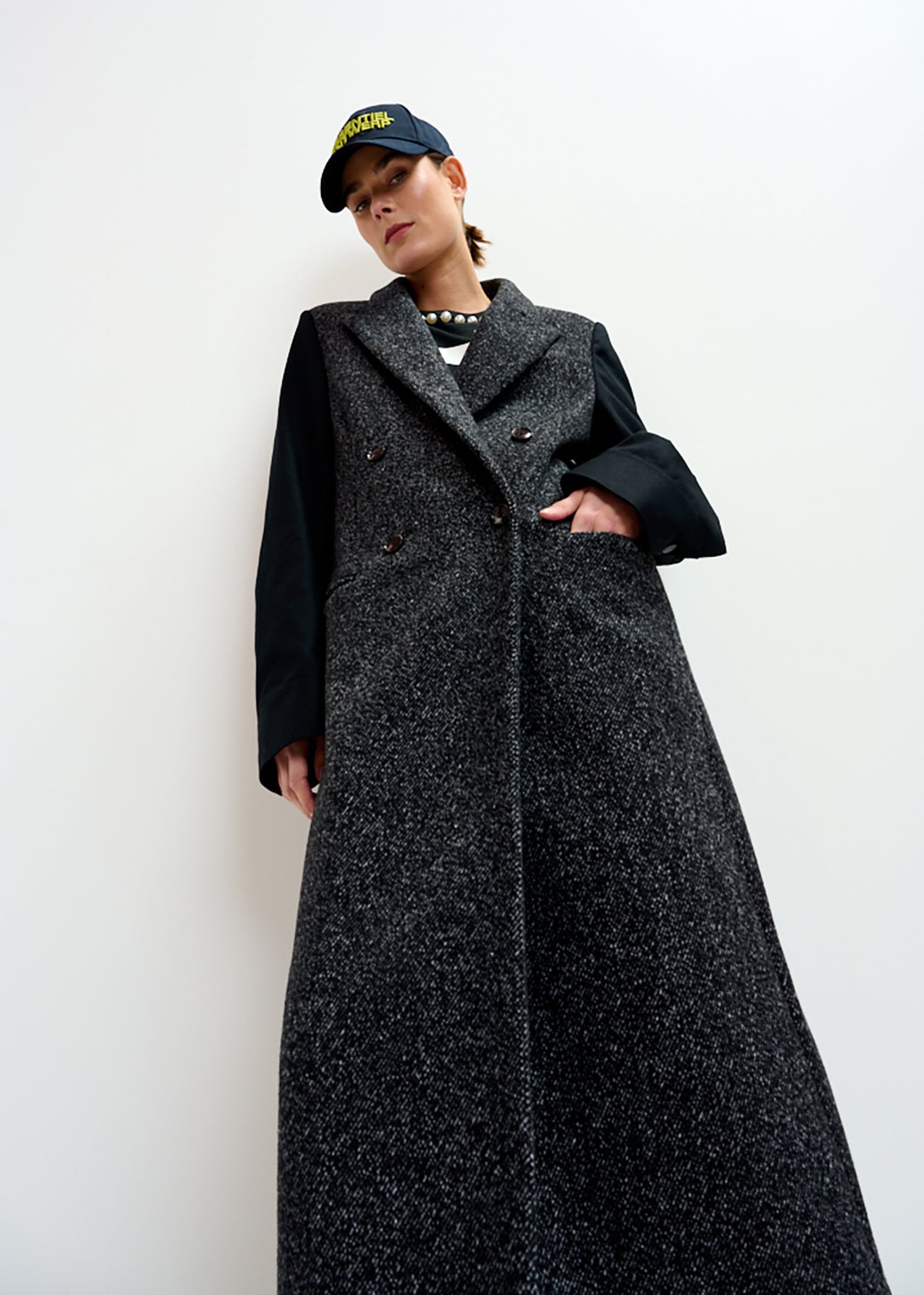 Ivona contrast sleeve coat