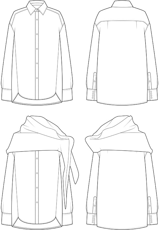 KISS OVERSIZED SHIRT W/ SCARF