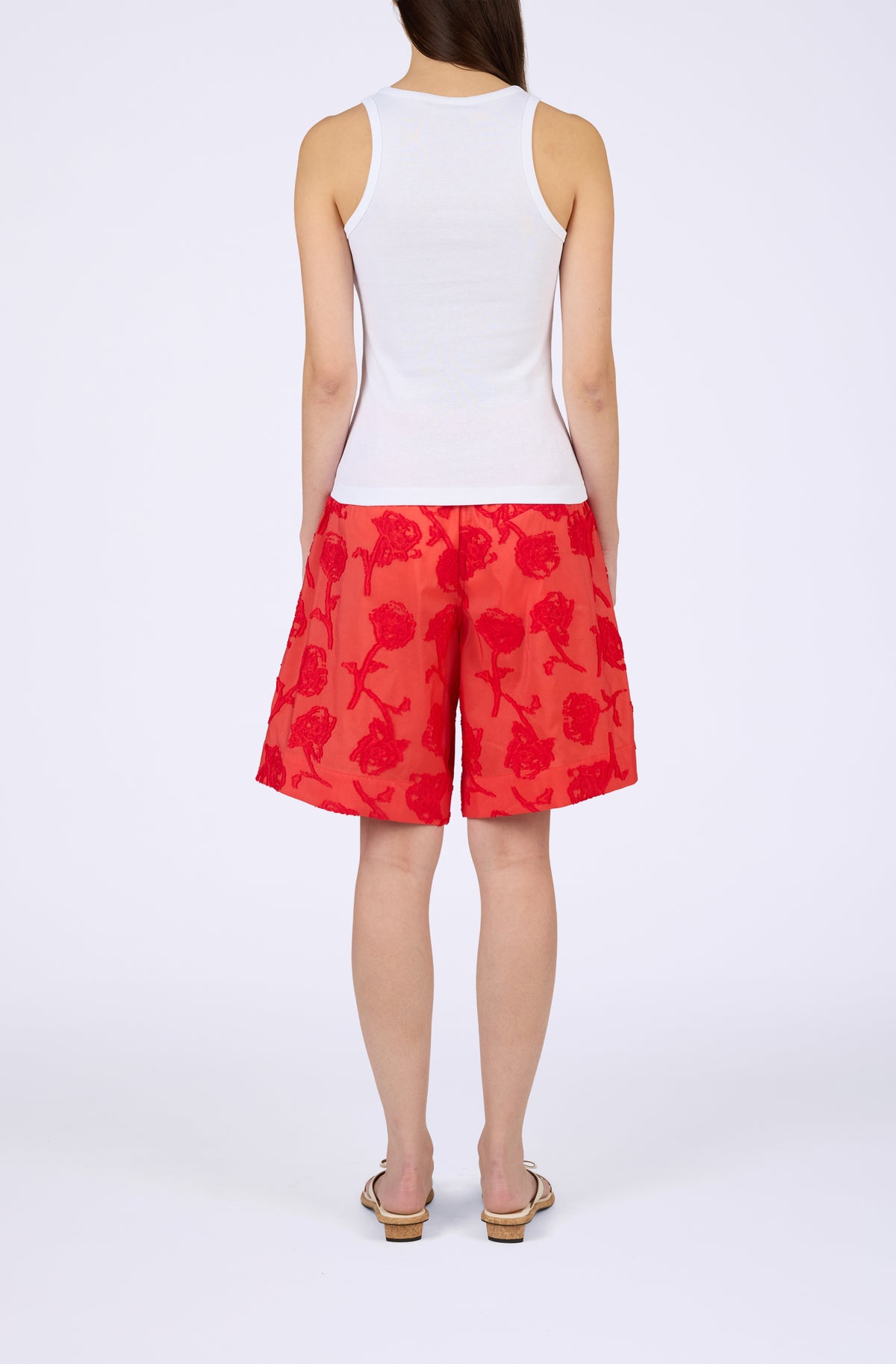 Compact rib jersey tank cherry