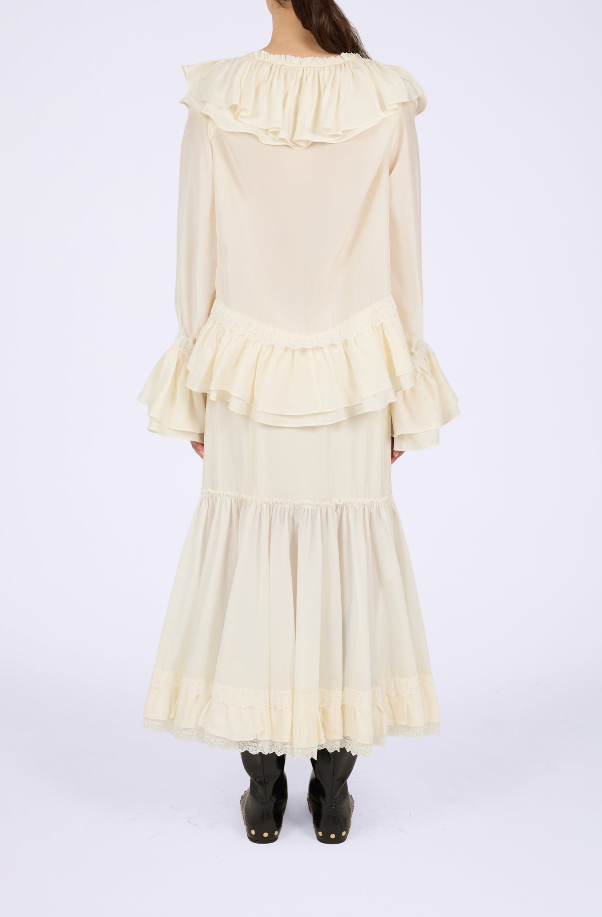 Washed Flyweight Nylon Tiered Skirt