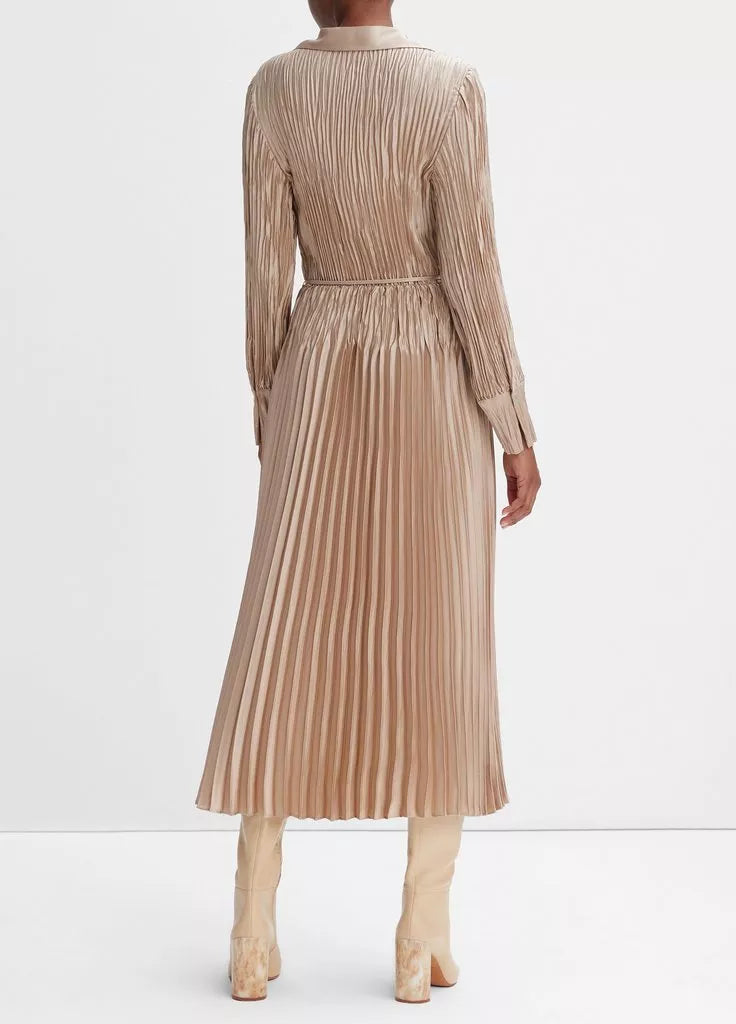 Vince Pintuck-Pleated Shirt Dress