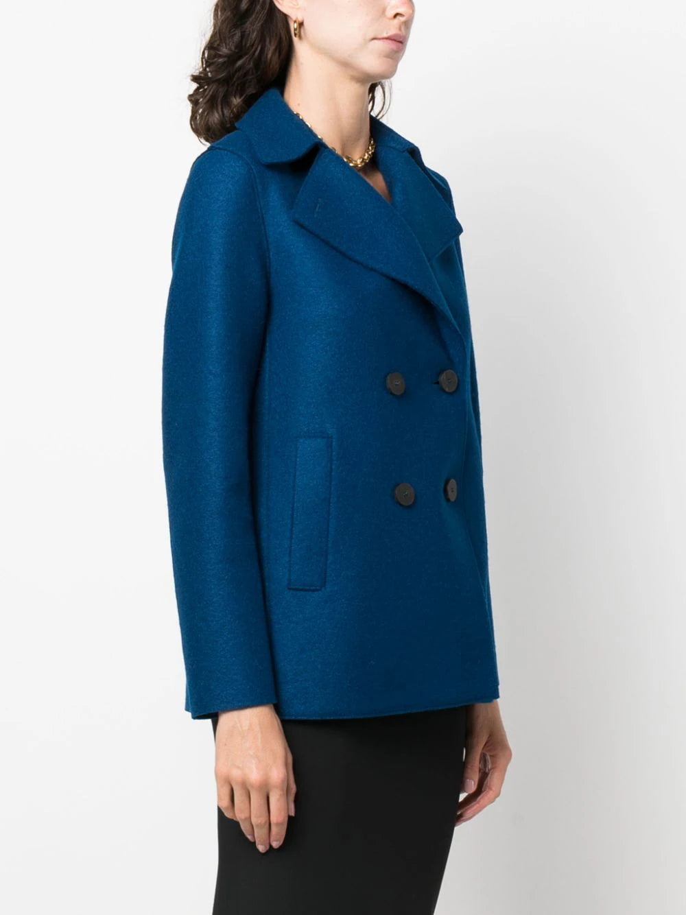 Harris Wharf London Pressed Wool Peacoat