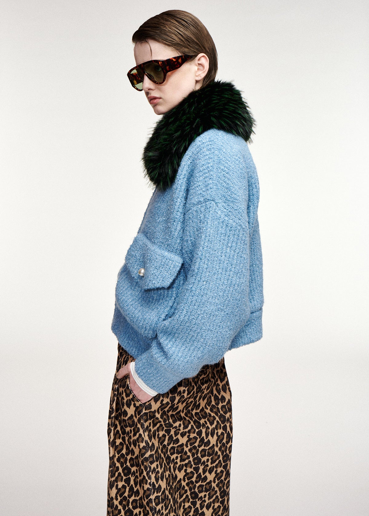 KANADA KNITTED JACKET WITH FUR