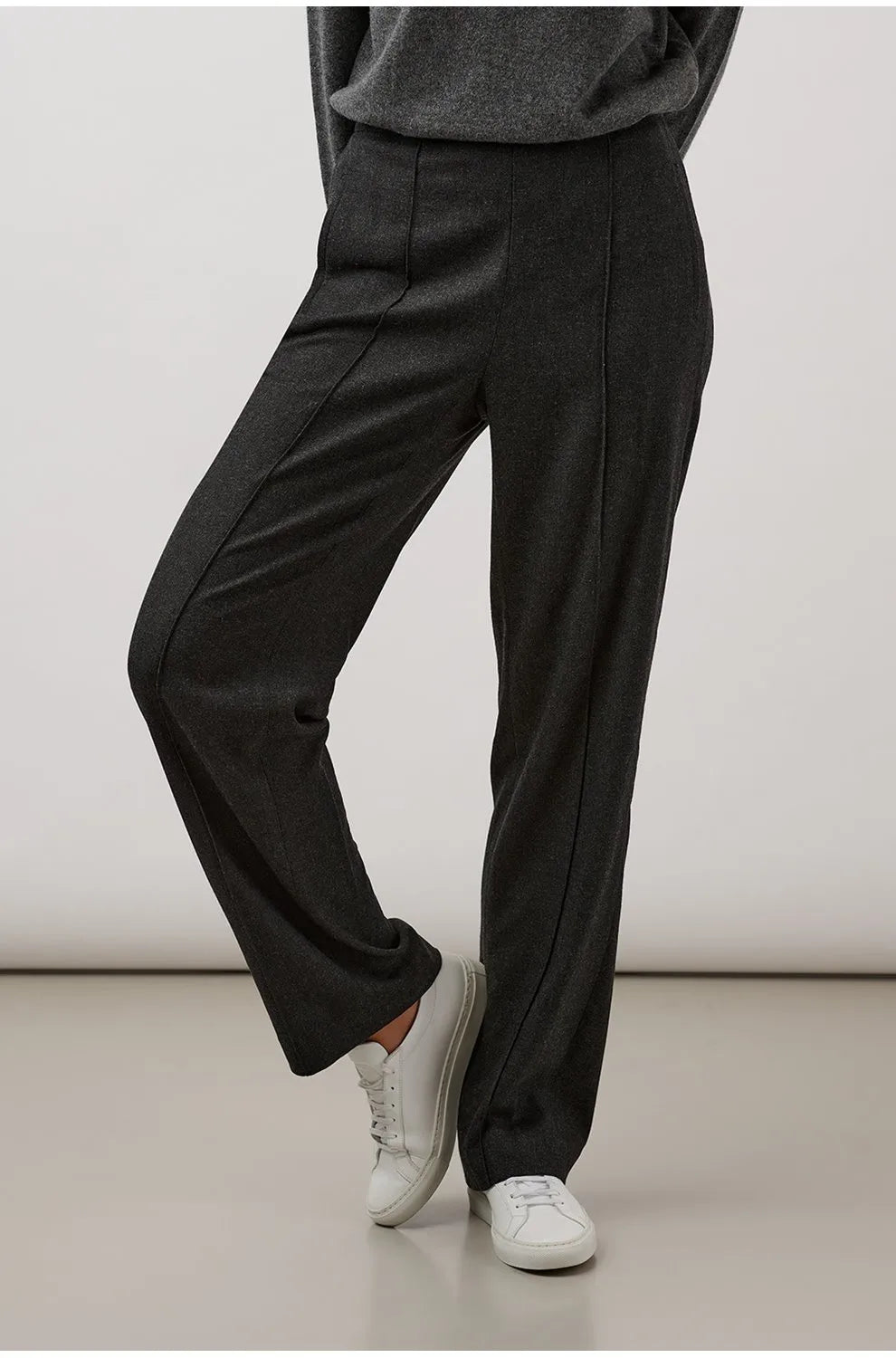 Vince Brushed Wool Mid-Rise Wide Leg Trousers