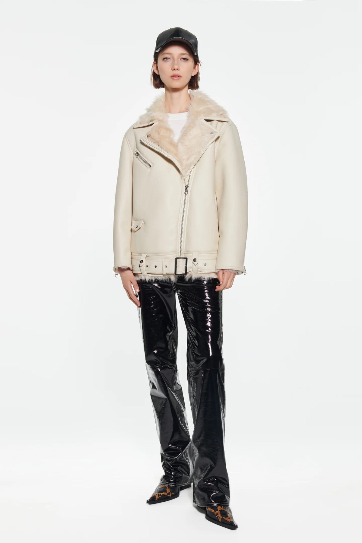 STAND STUDIO Carrie Shearling Biker Jacket