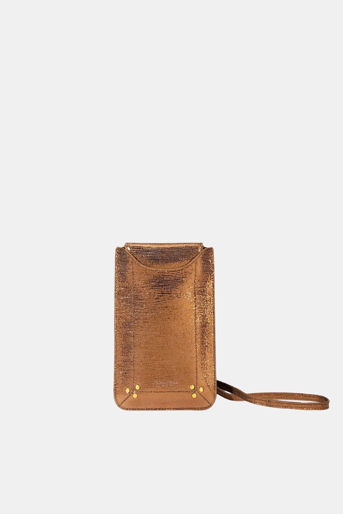 Jerôme Dreyfuss Étui Mobile Lamé Bronze Goatskin Bag