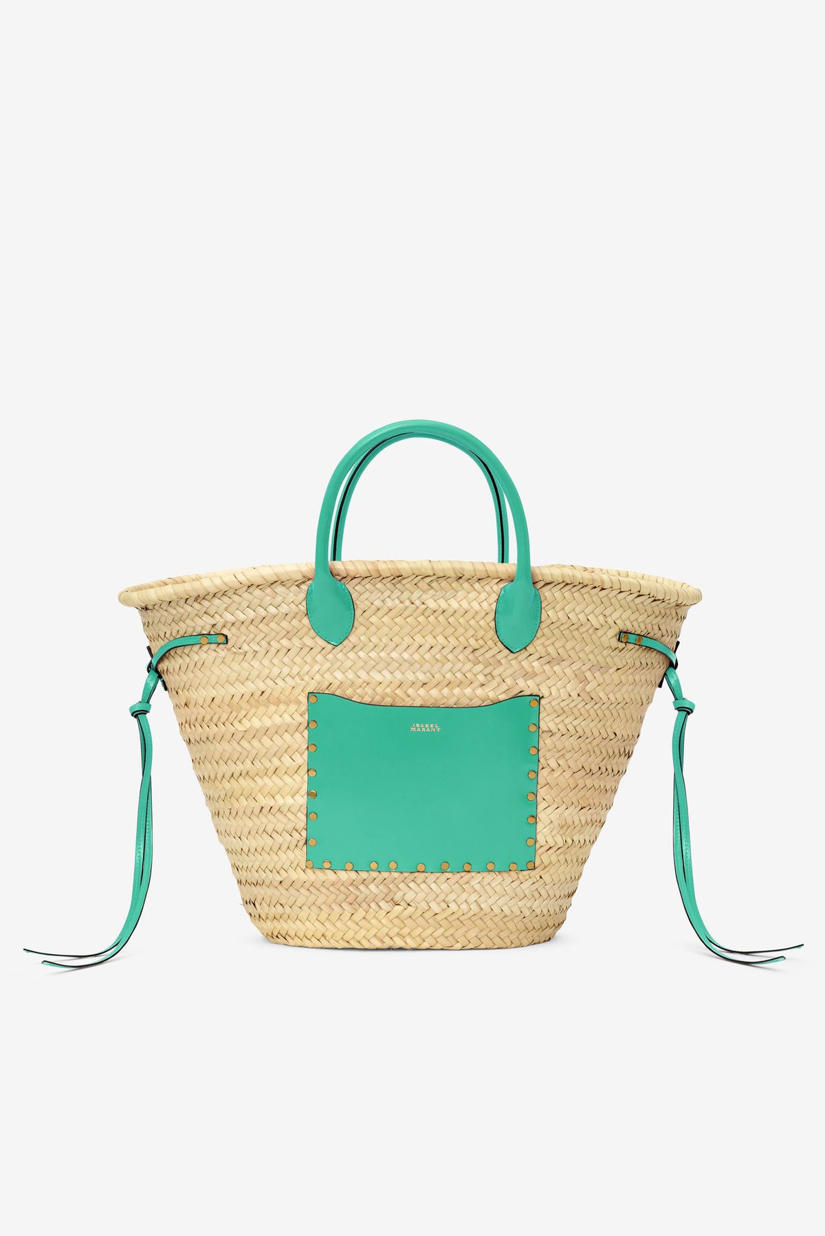 Isabel Marant Cadix Raffia and Leather Basket Bag