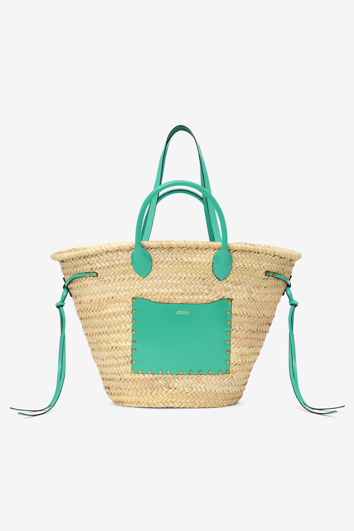 Isabel Marant Cadix Raffia and Leather Basket Bag