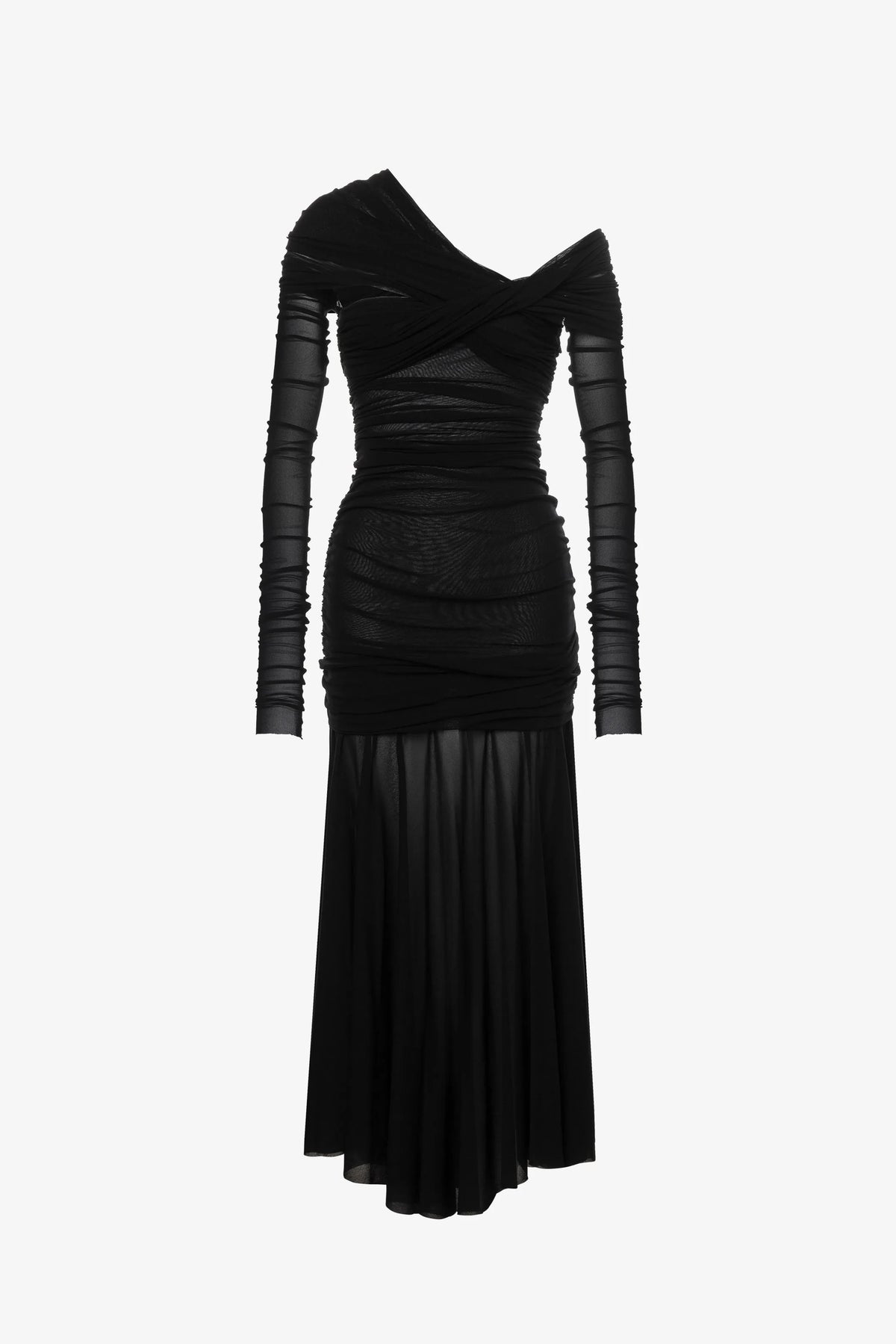 Philosophy Dress in Stretch Tulle with Removable Sleeves