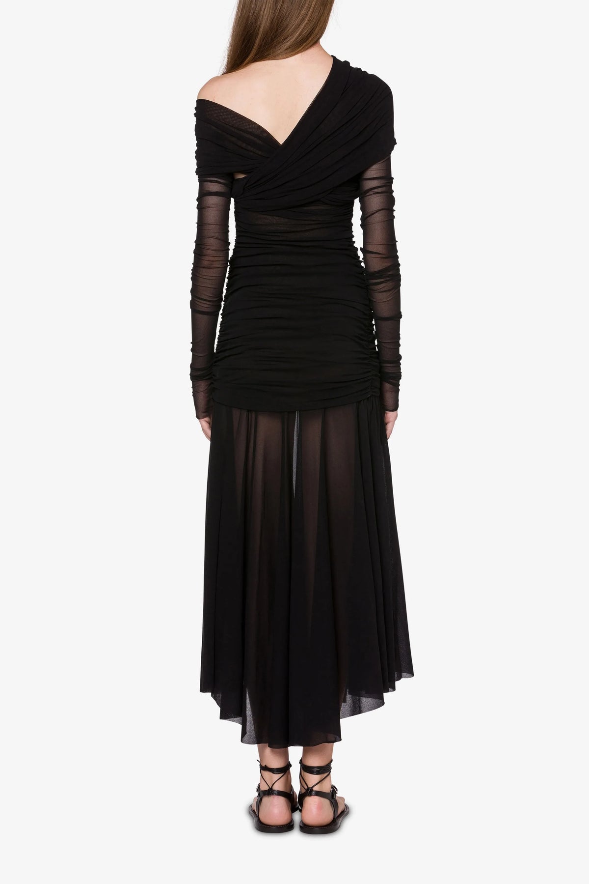 Philosophy Dress in Stretch Tulle with Removable Sleeves