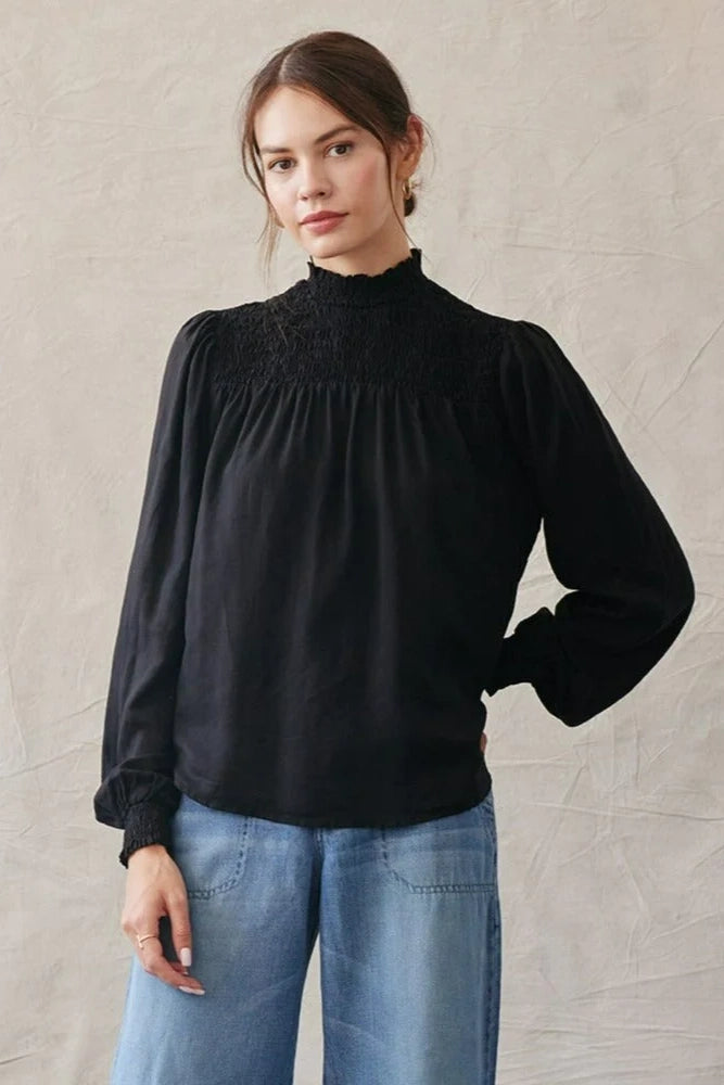 Bella Dahl Long Sleeve Smocked Blouse