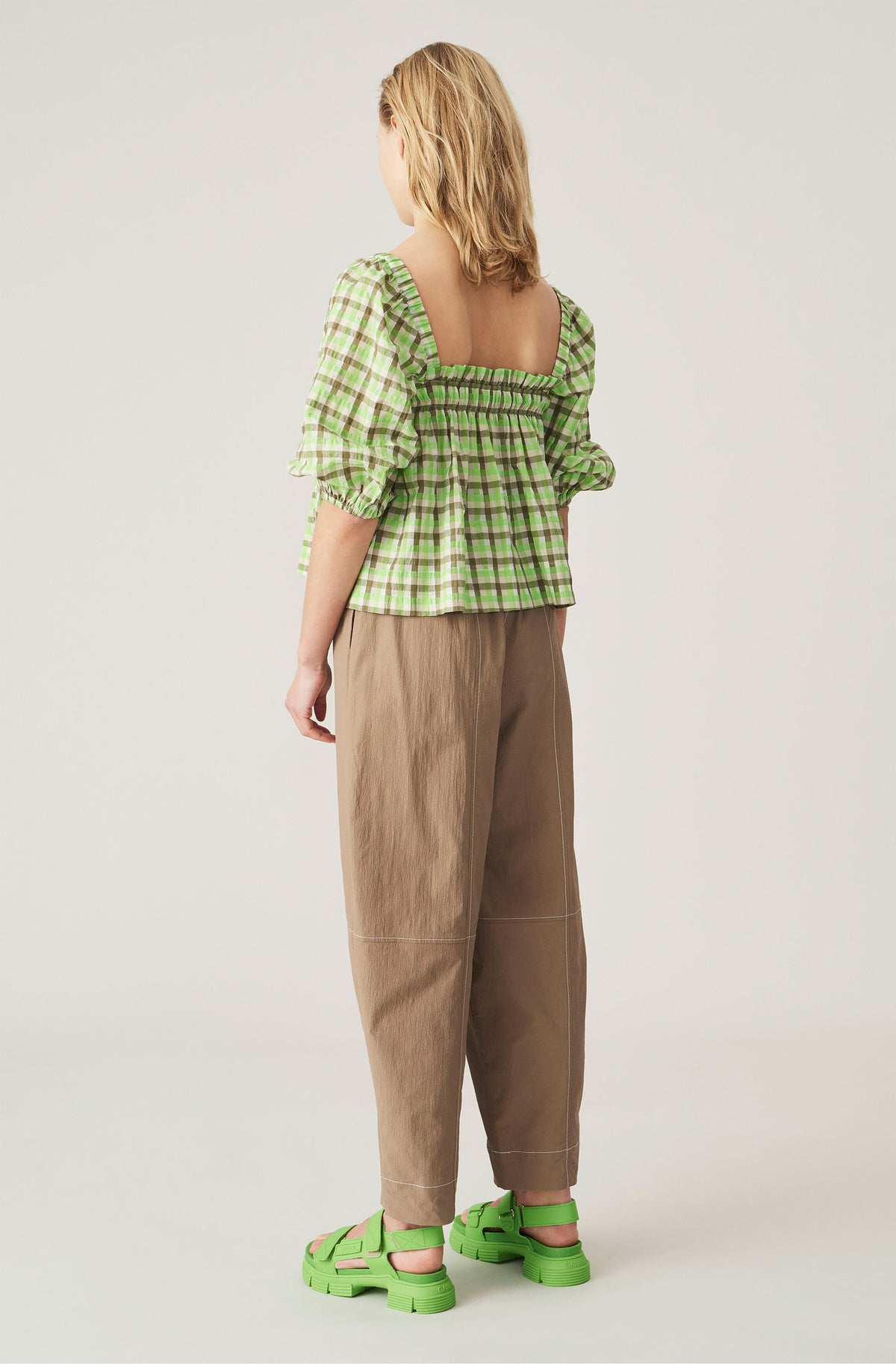 GANNI Organic Cotton Crepe Trousers