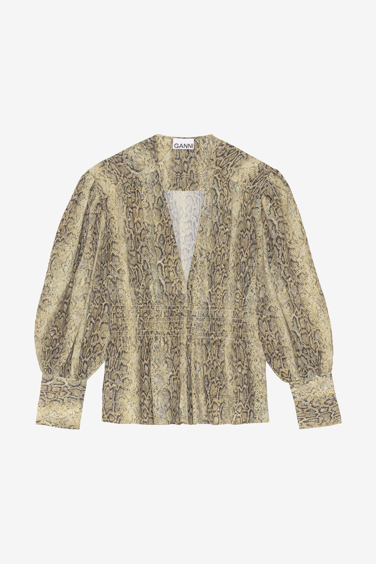 GANNI Printed Smock Blouse