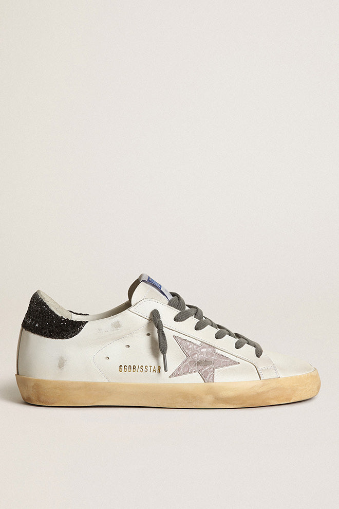 Golden Goose Super Star Leather Upper Cuir imprimé Cocco Talon pailleté