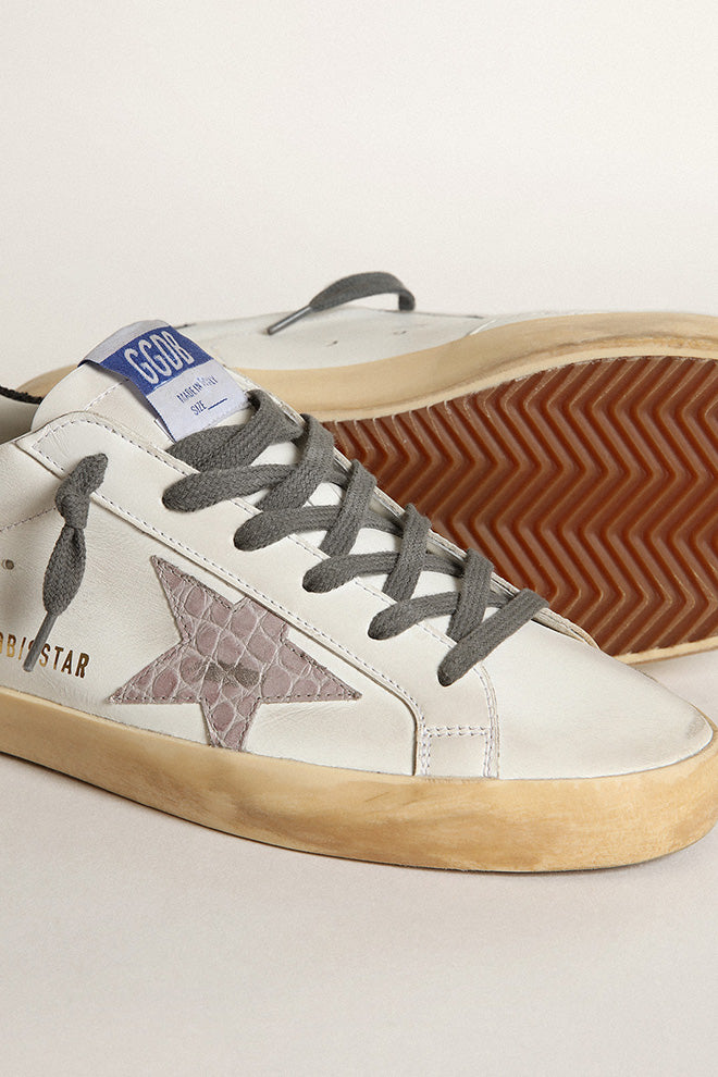 Golden Goose Super Star Leather Upper Cuir imprimé Cocco Talon pailleté