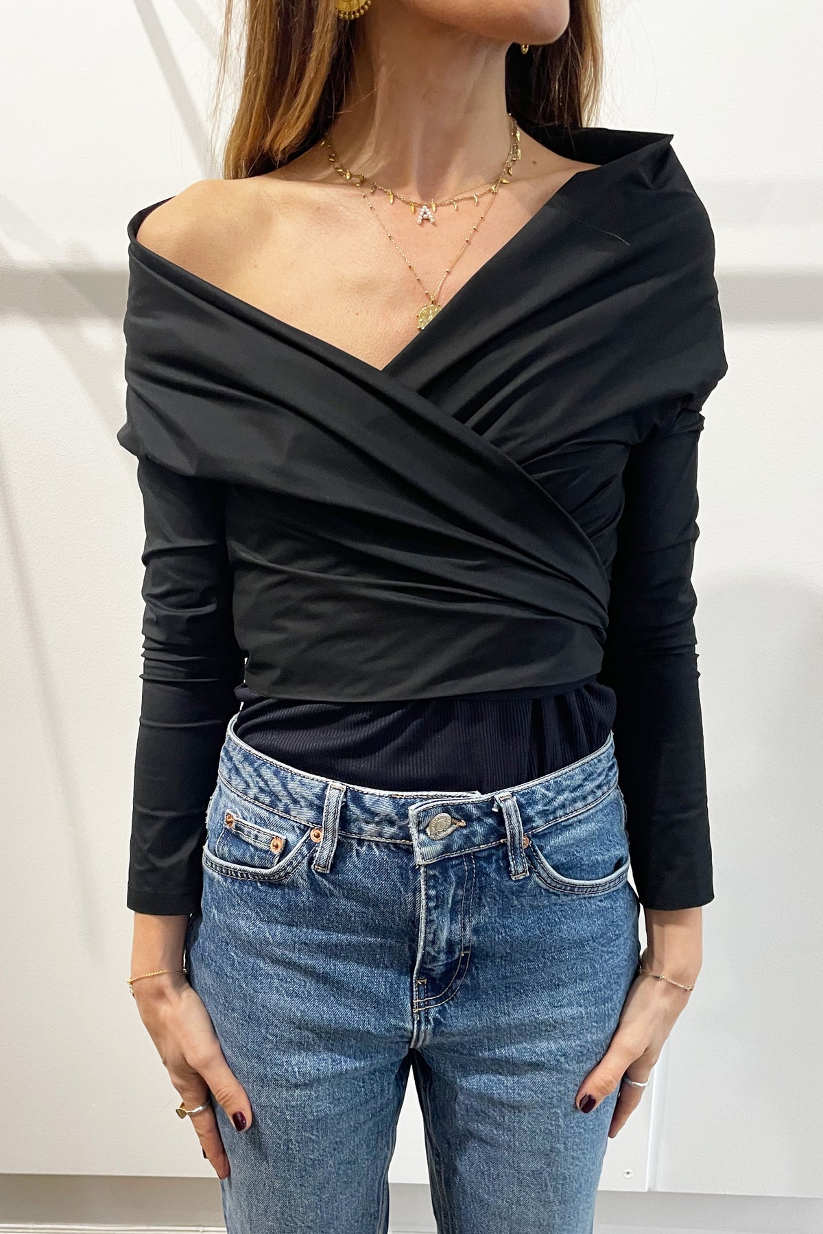 Philosophy Crop Shirt in Stretch Taffeta