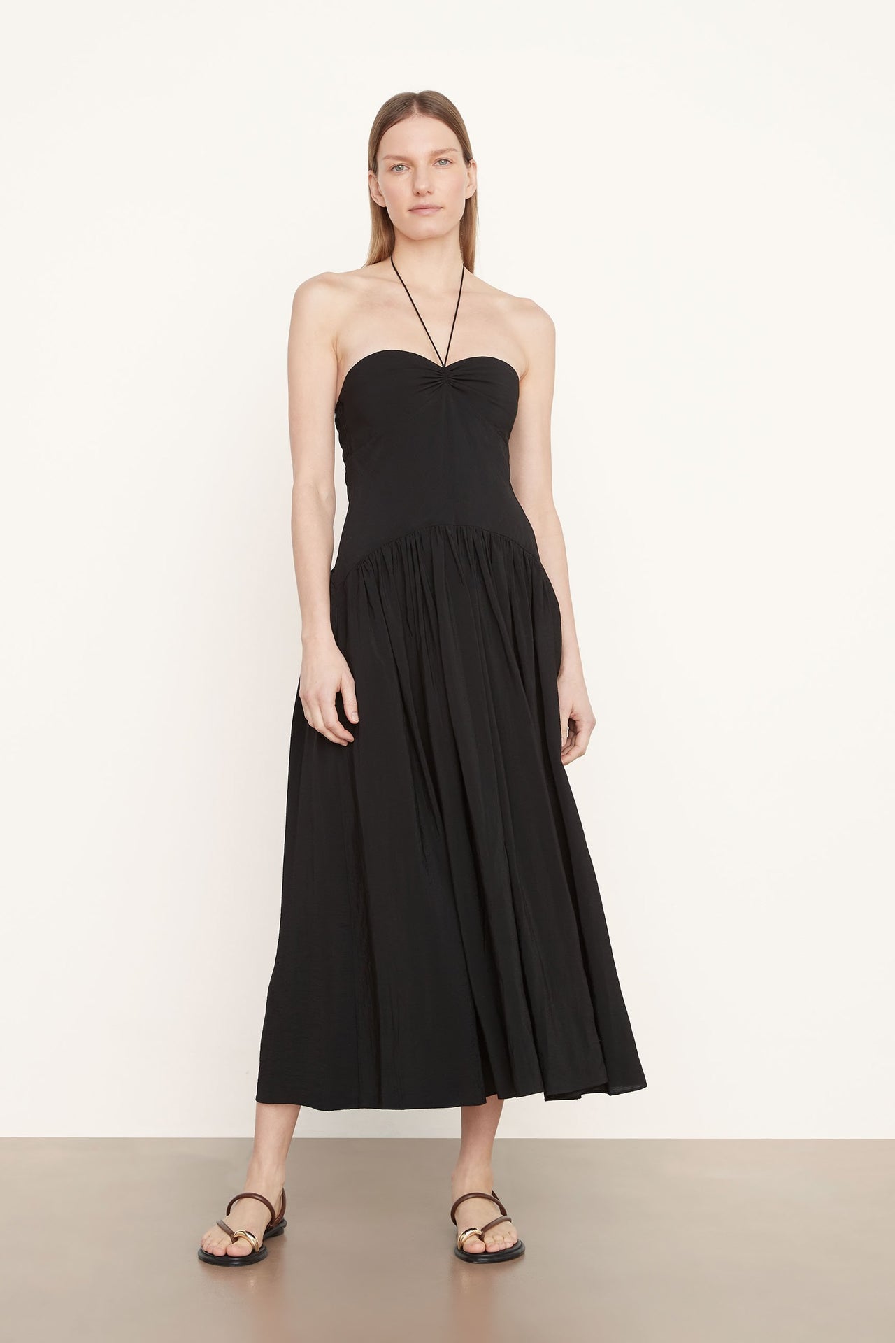 Vince Ruched Halter Dress - Square Vince Ruched Halter Dress - Square