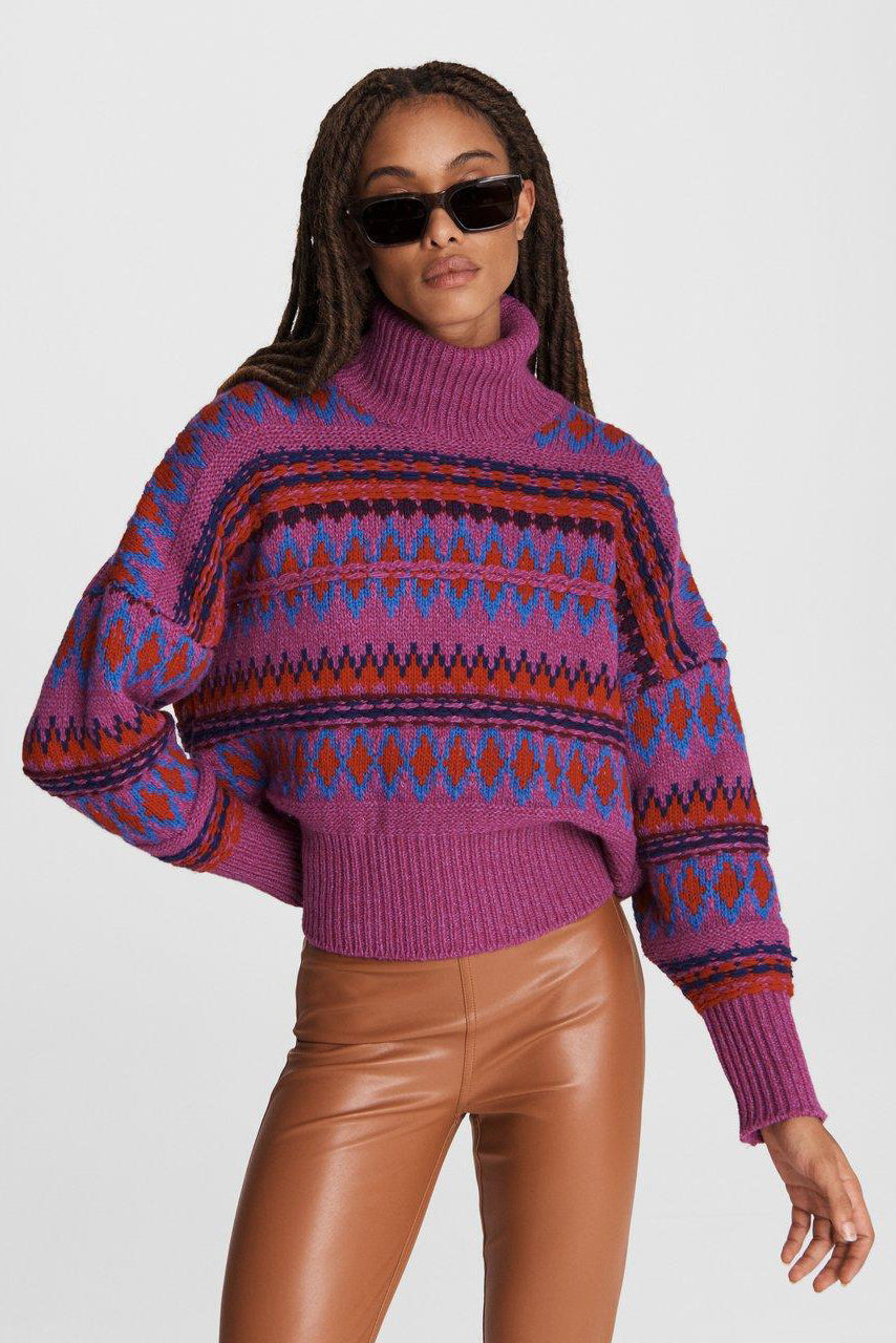 rag &amp; bone Willow Wool Fair Isle Turtleneck