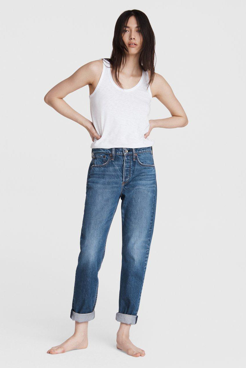 rag &amp;amp; bone - Jean boyfriend taille mi-haute Rosa