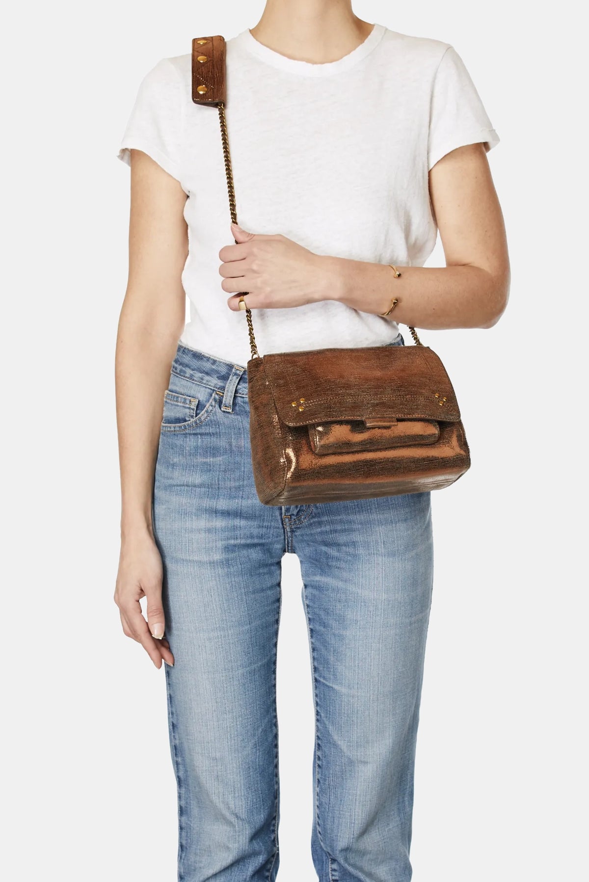 Jerôme Dreyfuss Lulu M Lamé Bronze Bag