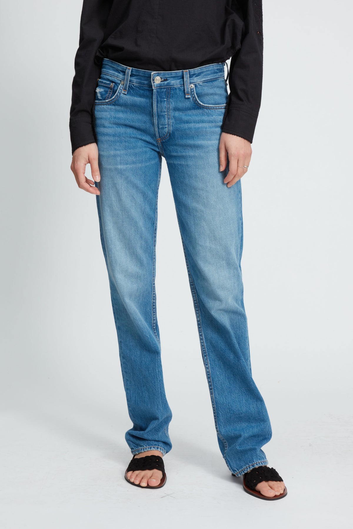 rag &amp; bone Piper Low-Rise Straight Jeans